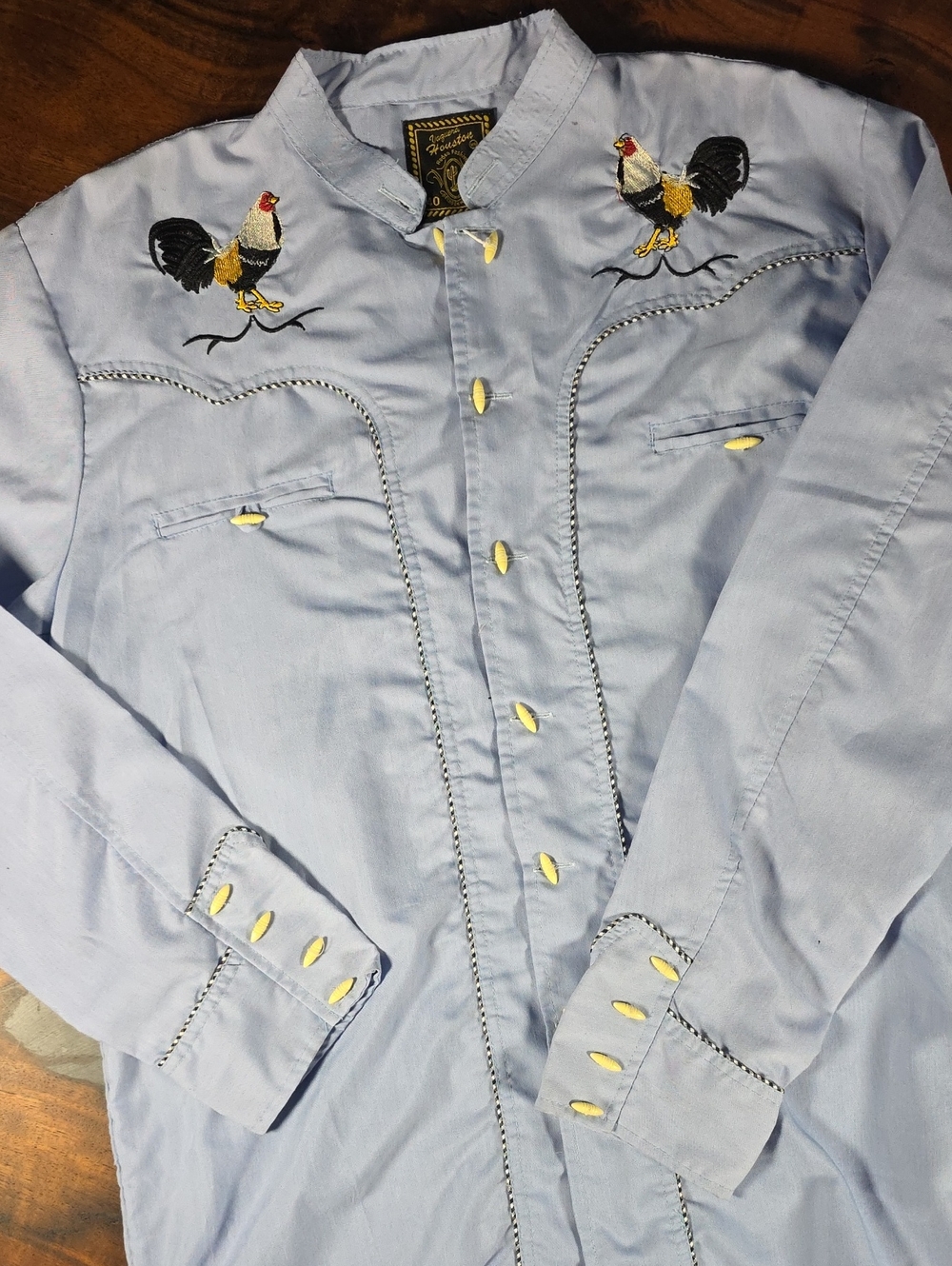 Western Embroidered Rooster Button-Down Shirt Y2K Street Wear